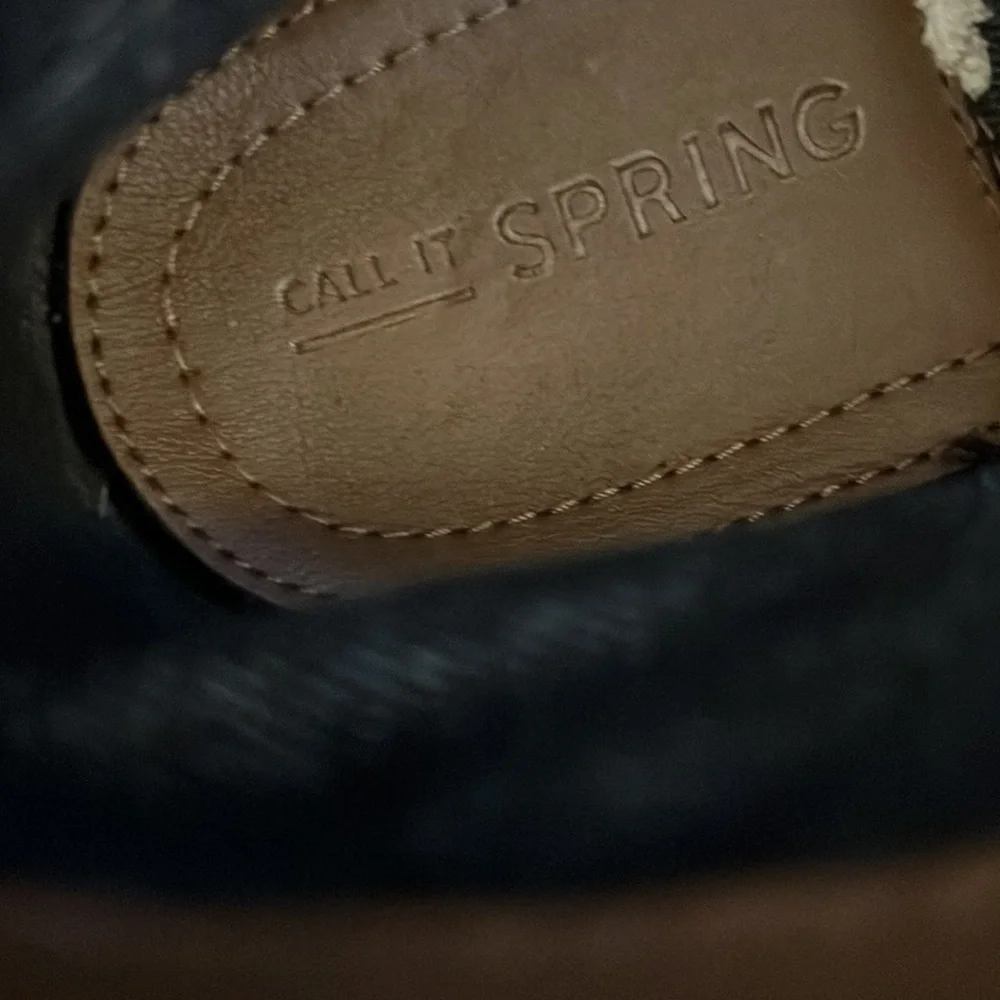 Call It Spring black leather boots shoes size 9.5